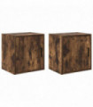 vidaXL Garage Wall Cabinets 2 pcs Smoked Oak Engineered Wood