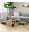 Nesting Coffee Table Set Sonoma Oak 100x100x26.5 cm Chipboard