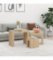 Nesting Coffee Tables 3 pcs Sonoma Oak Engineered Wood