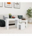 Nesting Coffee Tables 3 pcs White Engineered Wood