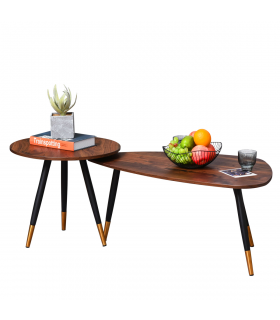 Nesting Coffee Tables Set of 2 Stackable End Tables Sofa Side Desk Home Office