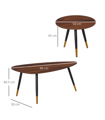 Nesting Coffee Tables Set of 2 Stackable End Tables Sofa Side Desk Home Office