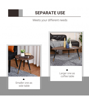 Nesting Coffee Tables Set of 2 Stackable End Tables Sofa Side Desk Home Office