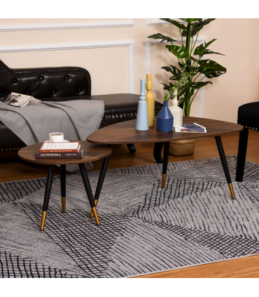 Nesting Coffee Tables Set of 2 Stackable End Tables Sofa Side Desk Home Office