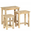 Nesting Tables 3 pcs Solid Mango Wood