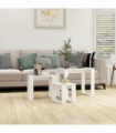 Nesting Tables 3 pcs White Engineered Wood
