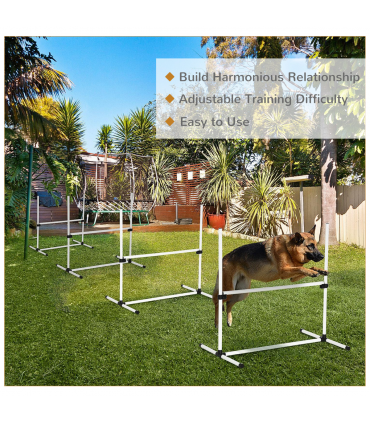 New Canine Agility Set Dog Jumping Training Obstacles Course Free Standing