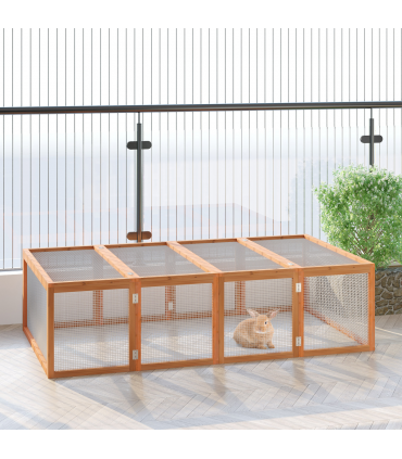 New Rabbit Hutch Cage with Run and Play Space Mesh Wire Safety for Outdoor