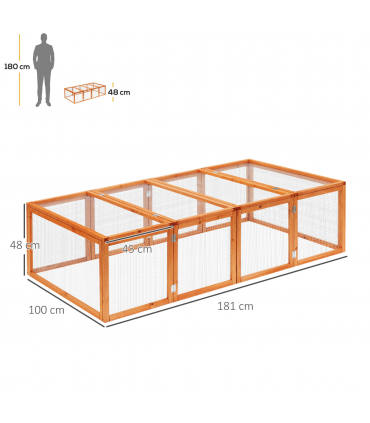 New Rabbit Hutch Cage with Run and Play Space Mesh Wire Safety for Outdoor