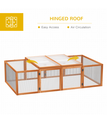 New Rabbit Hutch Cage with Run and Play Space Mesh Wire Safety for Outdoor