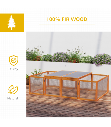 New Rabbit Hutch Cage with Run and Play Space Mesh Wire Safety for Outdoor