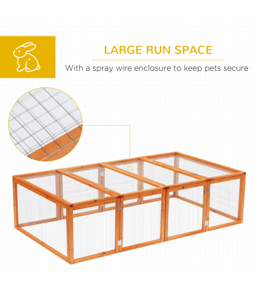 New Rabbit Hutch Cage with Run and Play Space Mesh Wire Safety for Outdoor