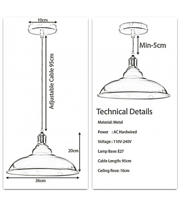 New Vintage Pendant Ceiling Shade Industrial Chandelier Flush mount Lighting UK
