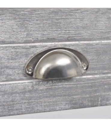 Nightstand 2 pcs with 2 Drawers Grey and White