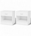 Nightstand 2 pcs with Drawer White