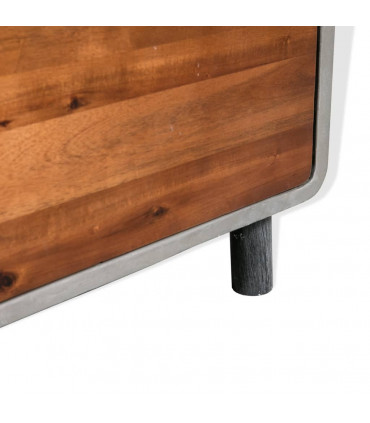 Nightstand Concrete Solid Acacia Wood 40x30x50 cm