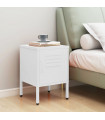 Nightstand White 35x35x51 cm Steel