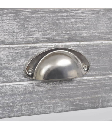 Nightstand with 1 Drawer Grey and White