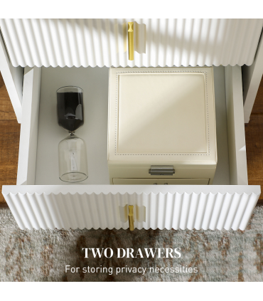 Nightstand with 2 Drawers, Side End Table for Living Room, Bedroom