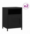 Nightstands 2 pcs Black 35x35x51 cm Steel