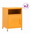 Nightstands 2 pcs Mustard Yellow 35x35x51 cm Steel