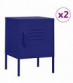 Nightstands 2 pcs Navy Blue 35x35x51 cm Steel