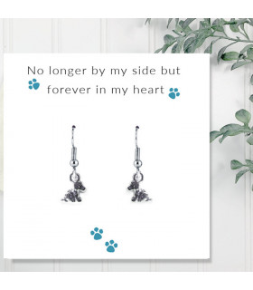 No Longer By My Side - Dog Earrings on Message Card