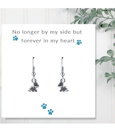 No Longer By My Side - Dog Earrings on Message Card