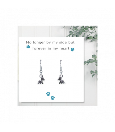 No Longer By My Side - Dog Earrings on Message Card