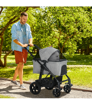 PawHut Pet Stroller Foldable Dog Cat Travel Carrying Bag for Small Dogs