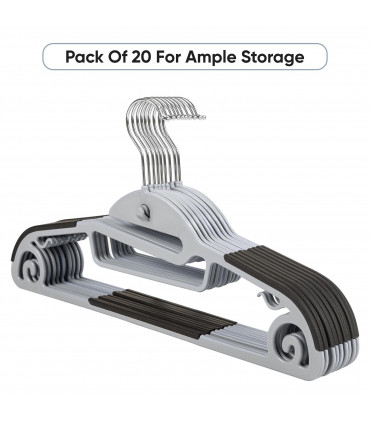 Non Slip Plastic Hangers Pack of 20 - Black