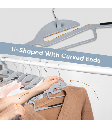 Non Slip Plastic Hangers Pack of 20 - Black