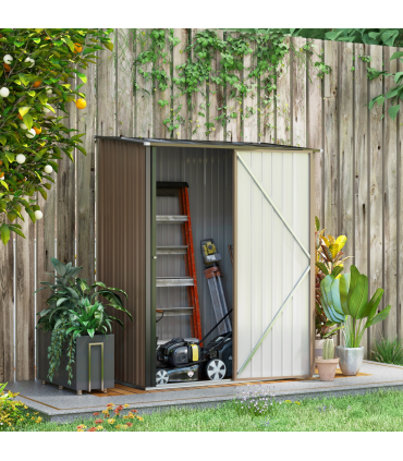 Outdoor Storage Shed Steel Garden Shed w/ Lockable Door for Backyard Outsunny