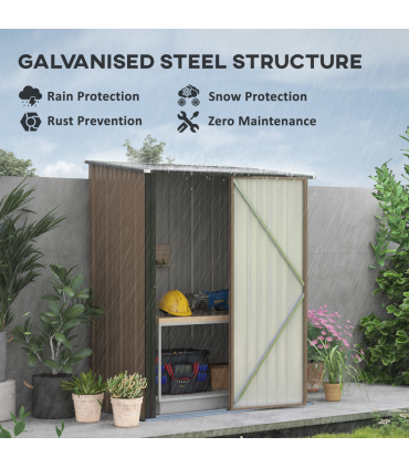 Outdoor Storage Shed Steel Garden Shed w/ Lockable Door for Backyard Outsunny