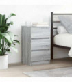 vidaXL Bedside Cabinets with 3 Drawers 2 pcs Grey Sonoma 39x35x65 cm