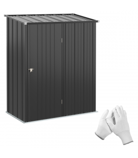 Outdoor Storage Shed Steel Garden Shed w/ Lockable Door for Backyard Patio Lawn