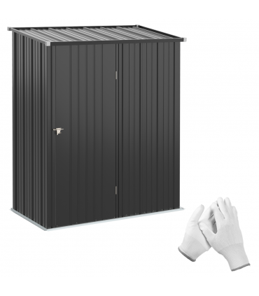 Outdoor Storage Shed Steel Garden Shed w/ Lockable Door for Backyard Patio Lawn