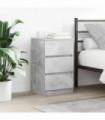 vidaXL Bedside Cabinets with 3 Drawers 2 pcs Concrete Grey 39x35x65 cm