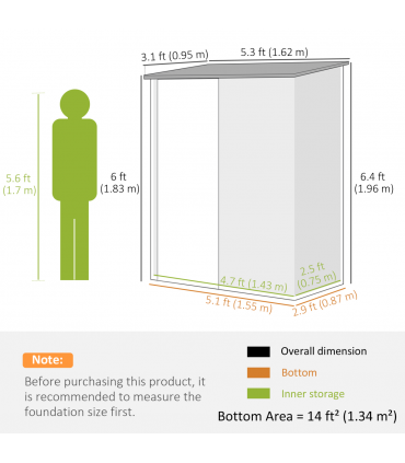 Outdoor Storage Shed Steel Garden Shed w/ Lockable Door for Backyard Patio Lawn