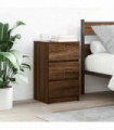 vidaXL Bedside Cabinets with 3 Drawers 2 pcs Brown Oak 39x35x65 cm