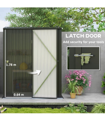 Outdoor Storage Shed Steel Garden Shed w/ Lockable Door for Backyard Patio Lawn