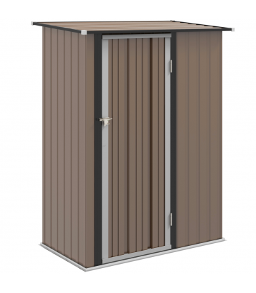 Outdoor Storage Shed Steel Garden Shed with Lockable Door Brown