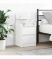 vidaXL Bedside Cabinets with 2 Drawers 2 pcs White 38x34x80 cm