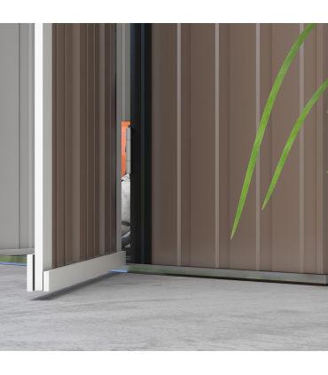 Outdoor Storage Shed Steel Garden Shed with Lockable Door Brown