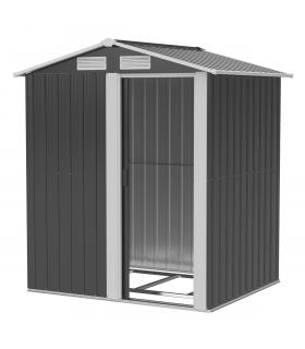 Outdoor Storage Shed, Sliding Door, Sloped Roof  152 x 132 x 188 cm, Grey