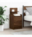 vidaXL Bedside Cabinets with 2 Drawers 2 pcs Brown Oak 38x34x80 cm