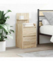 vidaXL Bedside Cabinets with 2 Drawers 2 pcs Sonoma Oak 38x34x80 cm