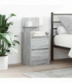 vidaXL Bedside Cabinets with 2 Drawers 2 pcs Grey Sonoma 38x34x80 cm