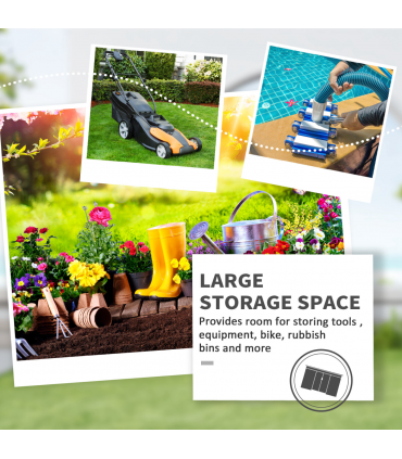 Outdoor Storage Shed, Sliding Door, Sloped Roof  152 x 132 x 188 cm, Grey