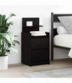 vidaXL Bedside Cabinet with 2 Drawers Black 38x34x80 cm